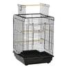 Steel Bird Cage with Openable Top, Stand, Tray, Handles, Feeding Bowls for Parakeet Cockatiel - Black