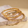 18k real gold electroplated zircon hollow geometric flower buckle bracelet environmentally friendly bracelet