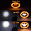 LED Headlight Vintage Round   Front Lamp Fit for Motorcycle Cruiser Choppers Bobber  (White Yellow  Light )