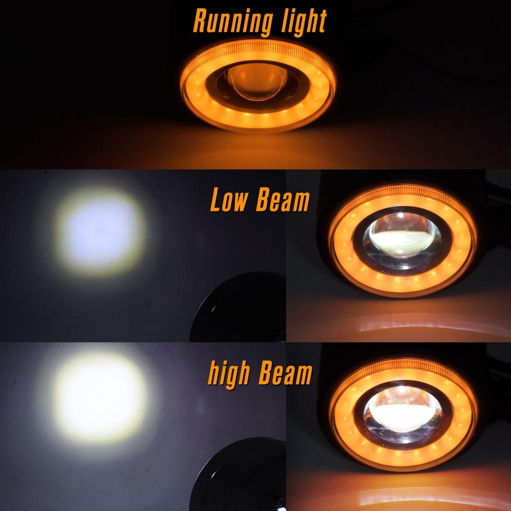 LED Headlight Vintage Round Front Lamp Fit for Motorcycle Cruiser Choppers Bobber (White Yellow Light )