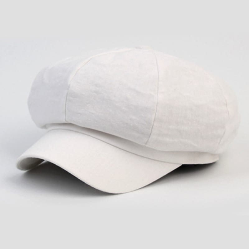 Universal chemistry Vintage Linen White Newsboy Cap