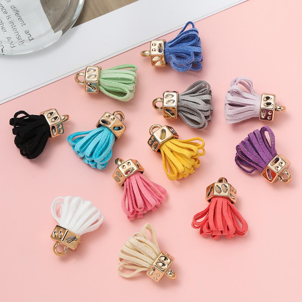 10pcs DIY Jewelry Leather Velvet Small Fringed Earrings Hair Accessories