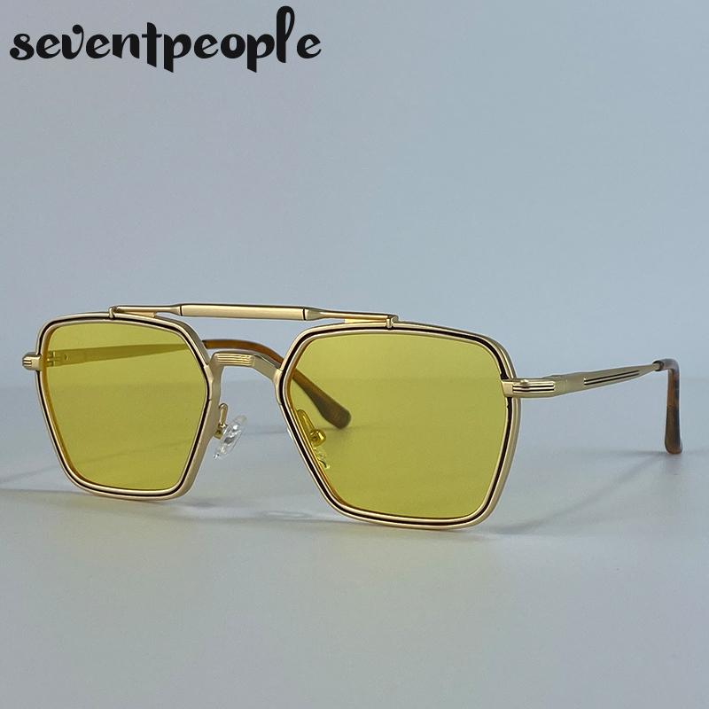 Retro Steampunk Square Sunglasses Women  Luxury Brand Trendy Metal Frame Outdoor Driving Sun Glasses Classic Shades For Lady