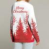 Women's Fashion Long Sleeve Christmas Print V-Neck Button Loose Cardigan Top