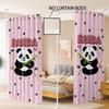 2pcs Giant Panda Printed Perforated Blackout Curtains In Multiple Sizes   Easy To Install For Living Room Bedroom Home Decoration