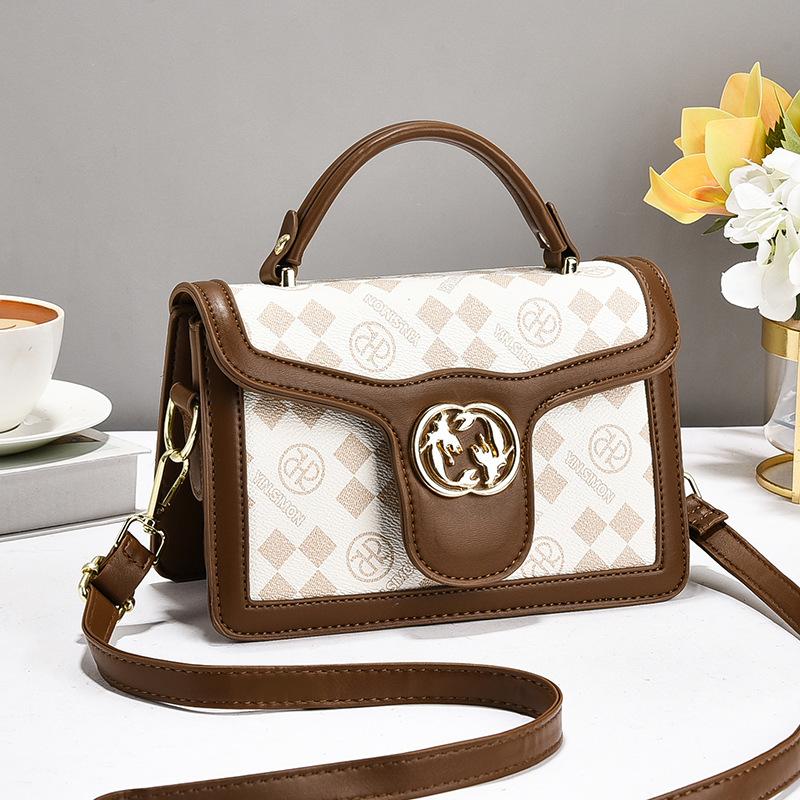 Bag messenger bag women's 2025 new retro flower portable shoulder bag fashionable versatile women's small square bag women's bag