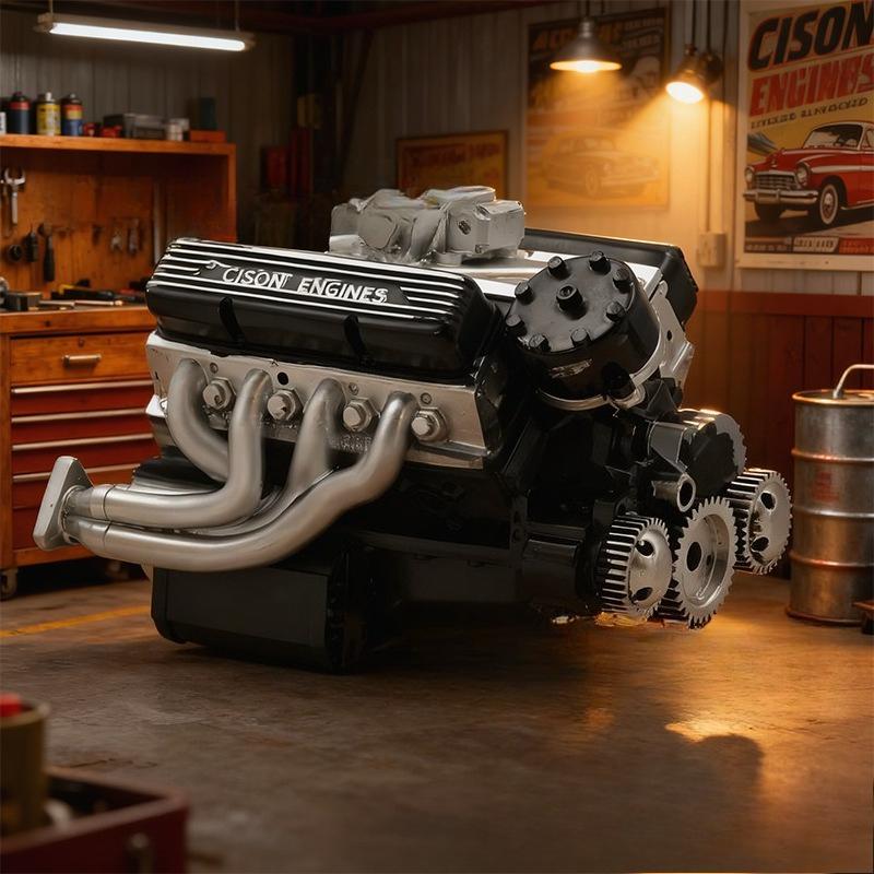 

Декоративный элемент V8, Модель высокого класса, Украшение для офиса, Креативное изделие из смолы 15*11*10.5cm чёрный