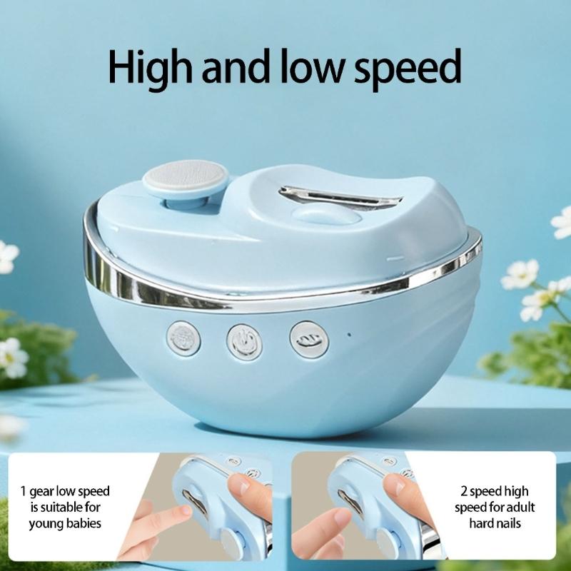 Quiet Electric Nail Trimmer Low Noise Motor USB Powered Quiet Night Use Automatic Safety Feature Baby Room