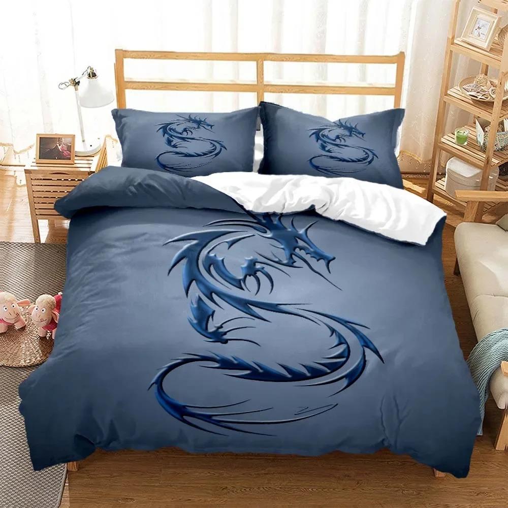

3D Dragon Tier Printed Quen Beding Set King-Sized Dimensionsd Dimensions Beding Set Soft plus Comfortable Beding Set High-End Premium 120*200cm Single