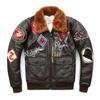 Chinese Size Flight Jacket Quilted Jacket Air Force Top Layer 100% Cowhide Leather Jacket Winter Coat Gun Jacket