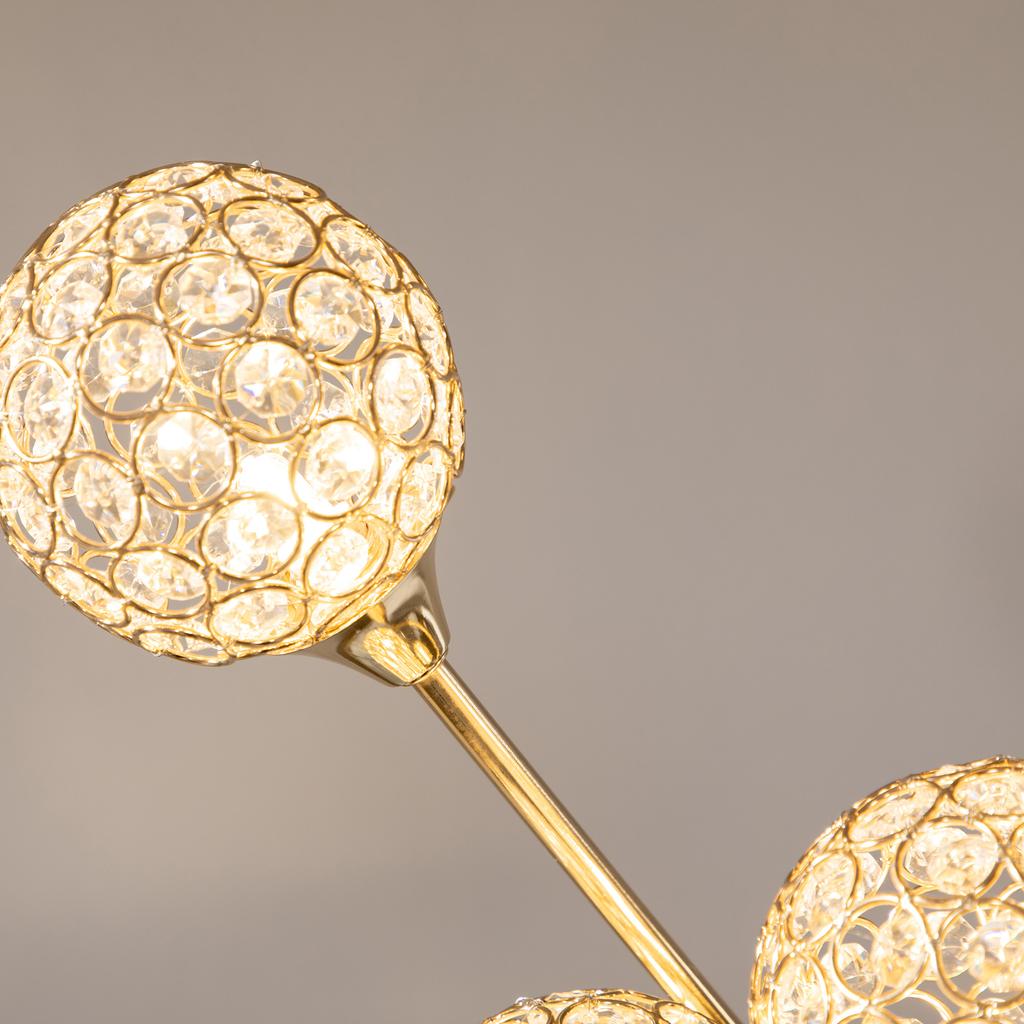 Floor Lamps for Living Room Bedroom with 5 Light, Modern Upright Standing Lamp, 34x25x156cm, Gold Tone