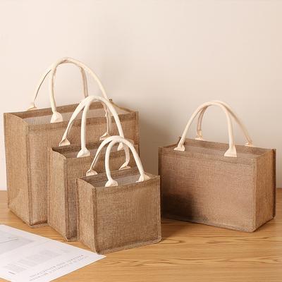 Handbag Waterproof Lunch Box Bag for Both Men and Women, Jute Tote Bag In Multiple Specifications with Large Capacity