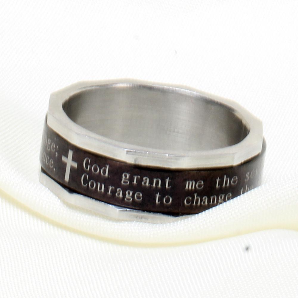 Herren 8MM Drehbar Kreuz Rhombus Kante Edelstahl Mode Ring