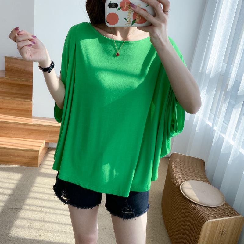 2024 Spring/Summer Women's Loose Fit Round Neck Short Sleeve T-shirt, Large Size, European & American Style