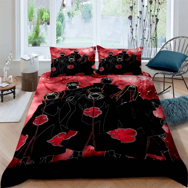 NARUTO Shonen Manga Print Bedding Set – Duvet Cover Set – Luxury Gift for Teens, Fits Double/Single Beds