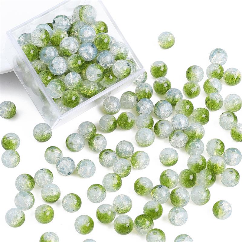 8/10mm Crackle Bicolor Glass Beads for DIY Jewelry