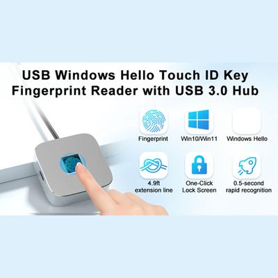 USB-Computer-Fingerabdruckleser Schnelle Erkennung 360-Grad-Touch-Dongle Biometrischer Fingerabdruckscanner Unterstützung für Windows 10 11 PC