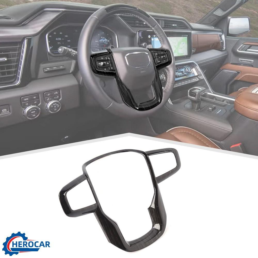 Black Wood Car Steering Wheel Trim Cover Overlay For GMC Sierra 1500 2500 +