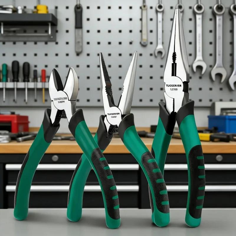 Industrial Hardware Diagonal Plier Needle Nose Pliers 6/8inch Multifunctional Universal Wire Cutters For Electrician Repair Tool