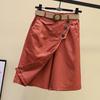 Ladies' Fashionable Pants Summer Elastic Waist Five Part Wide Leg Skirt