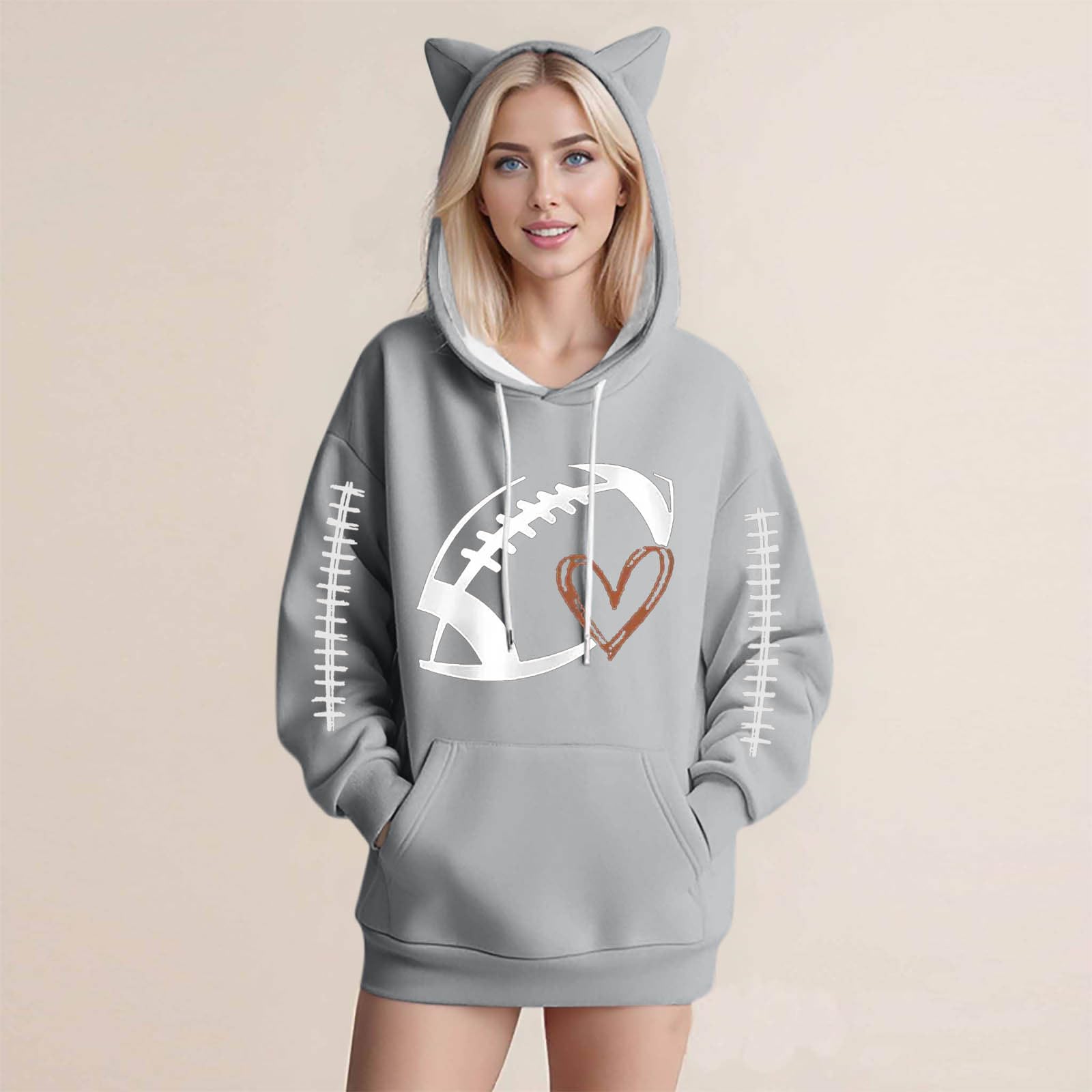 

Women s Fashion Casual Long Sleeve Hooded Sweatshirt Tops XXL