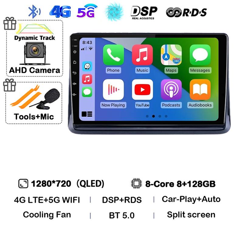 Android14 2din Auto For Toyota Noah Esquire Voxy 2014 2015 2016 -2020 Car Radio Multimedia Player GPS Navigation Support Carplay