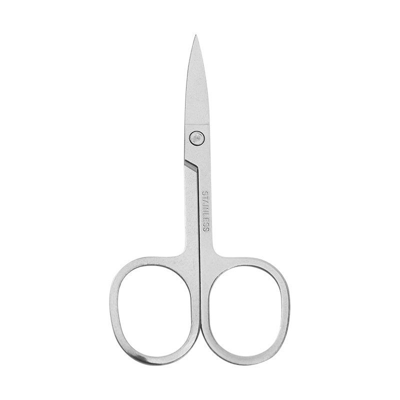 Mirror Stainless Steel Beauty Scissors Set: Pointed Tip Eyebrow Tweezers, Round Tip Nose Hair Scissors, Small Sanded Scissors