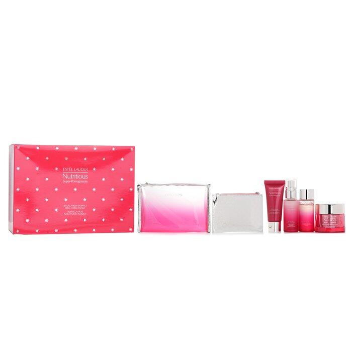 ESTEE LAUDER Nutritious Super-Granatapfel Enthülle eine rosige Ausstrahlung Set: Feuchtigkeitscreme+ Milchige Lotion Leicht+ Lotion+ Reinigungsschaum ... 4pcs+2bags