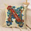 Creative letter N Cushion Cover Silky Short Plush Sofa Pillow Cover Hidden Zipper Soft Dustproof Case for Home Decor