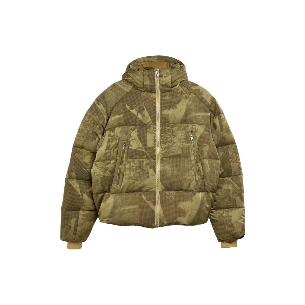 Adidas Y-3 Graphic Puffer Jacket Loose Fit Printed Zip Long Sleeve Hooded Down Jacket Unisex Jacket Yellow IP7939