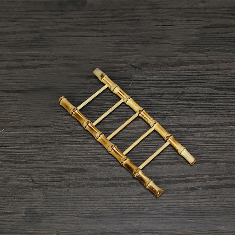 Multi-purpose Bamboo Ladder Cup Holder Yellow Tea Accessories  Desktop Ornament