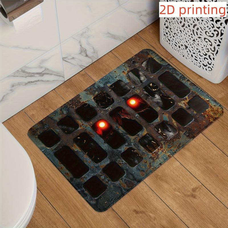 1ks Podložka ke dveřím s 3D optickou iluzí s tématem hororového filmu, podlahová rohožka pro vchod, ložnici, koupelnu, schody, krbové podlahové rohožky pro domácnost