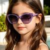 Cute Children Cat Eye Sunglasses Glitter Bling Frame Anti‑UV Fashion Boys and Girls Beach Party Sun Glasses