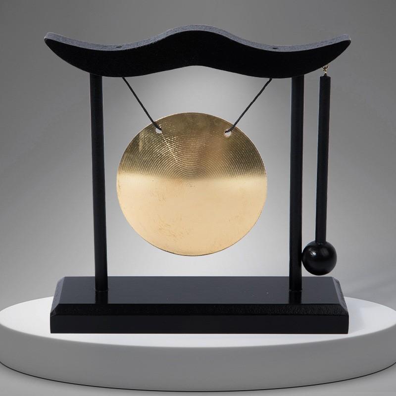 Retro Entspannung Schreibtisch Gong Glück Kreativ Kupferglocke Hohe Lautstärke Holzrahmen Feng Shui Metallbecken Einweihung