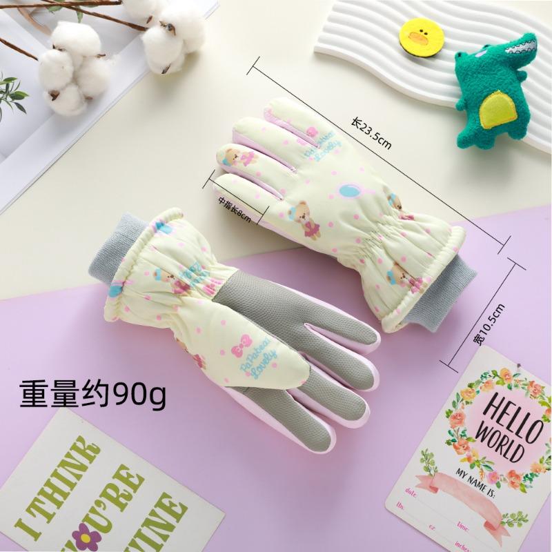 Children's Ski Gloves Winter Boys Season Cycling Girls Outdoor Fleece Thickened Water-proof Windproof Cold-resistant Gloves