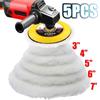Wool Car Polishing Pad Set For Polisher Machine Waxing Polishing Buffing Auto Paint Care Polisher Pads 3/4/5/6/7 Inch