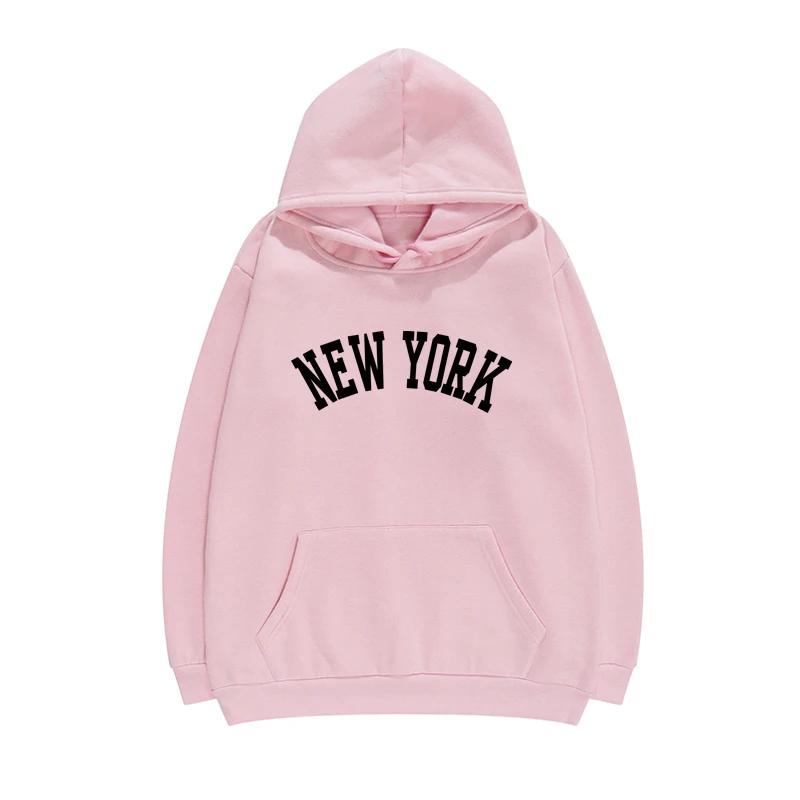 Female Thicken Warm Hoodies Lady Autumn Tops NEW Colors Sweatshirts winter Women's NEW YORK printing Hooded