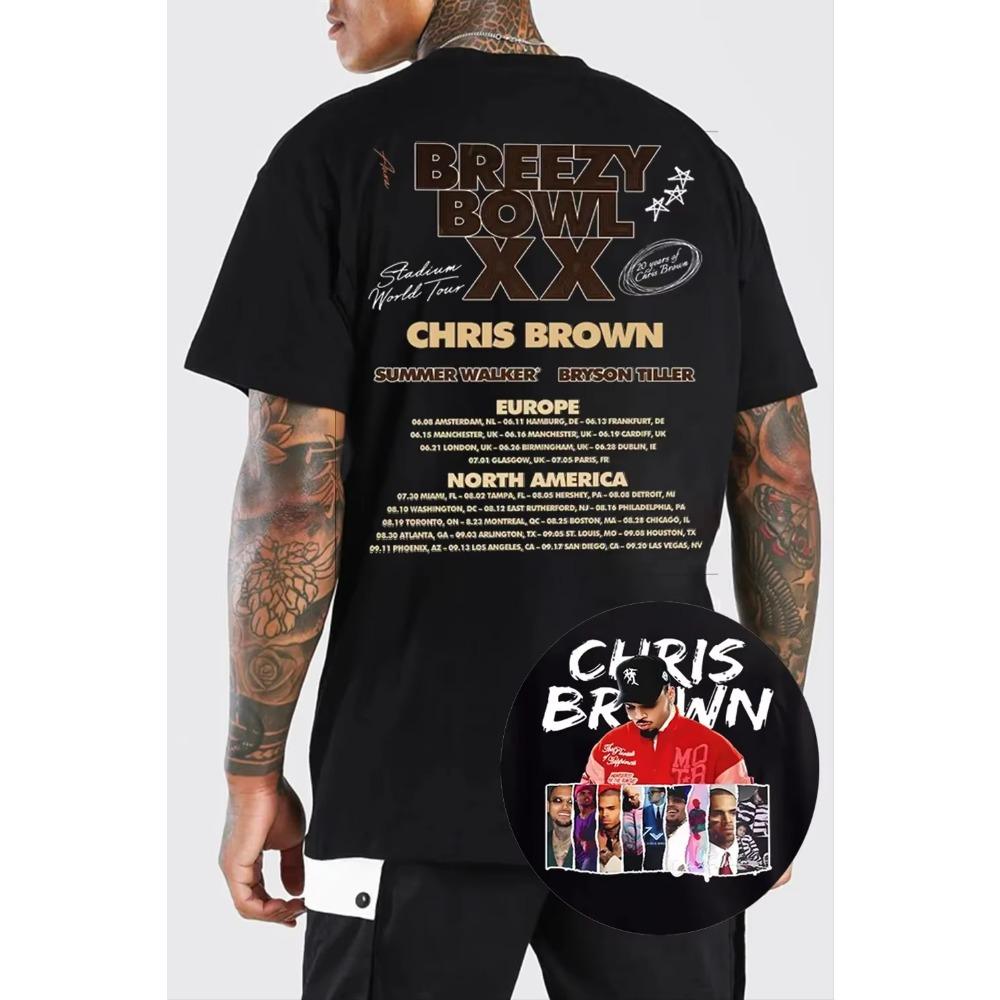Summer Hot Sale 2026 Fashion Chris Brown Graphic T Shirt Unisex Casual Harajuku Hip Hop Punk Cotton T-shirt Short Sleeve Casual Clothing