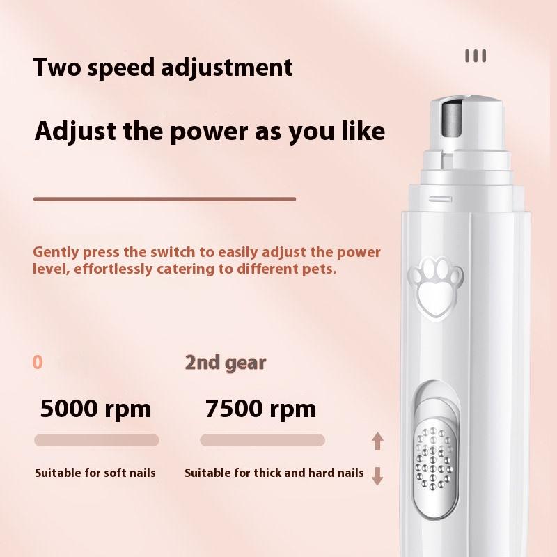 Lixadeira Elétrica de Unhas para Cães Pets Lixa de Unhas Indolor Com Roda Polidora Recarregável Pets Ferramentas Profissionais de Grooming de Unhas