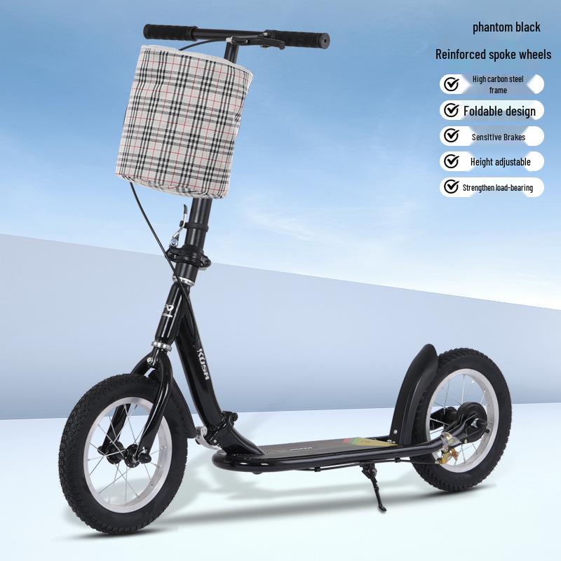Folding Two-Wheel Scooter for Teens & Adults with Handbrake