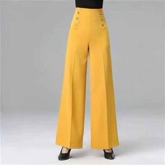 Women High Waisted Dance Pants Social Dance Wide Leg Pants Slimming and Versatile Dance Pants Bottoms