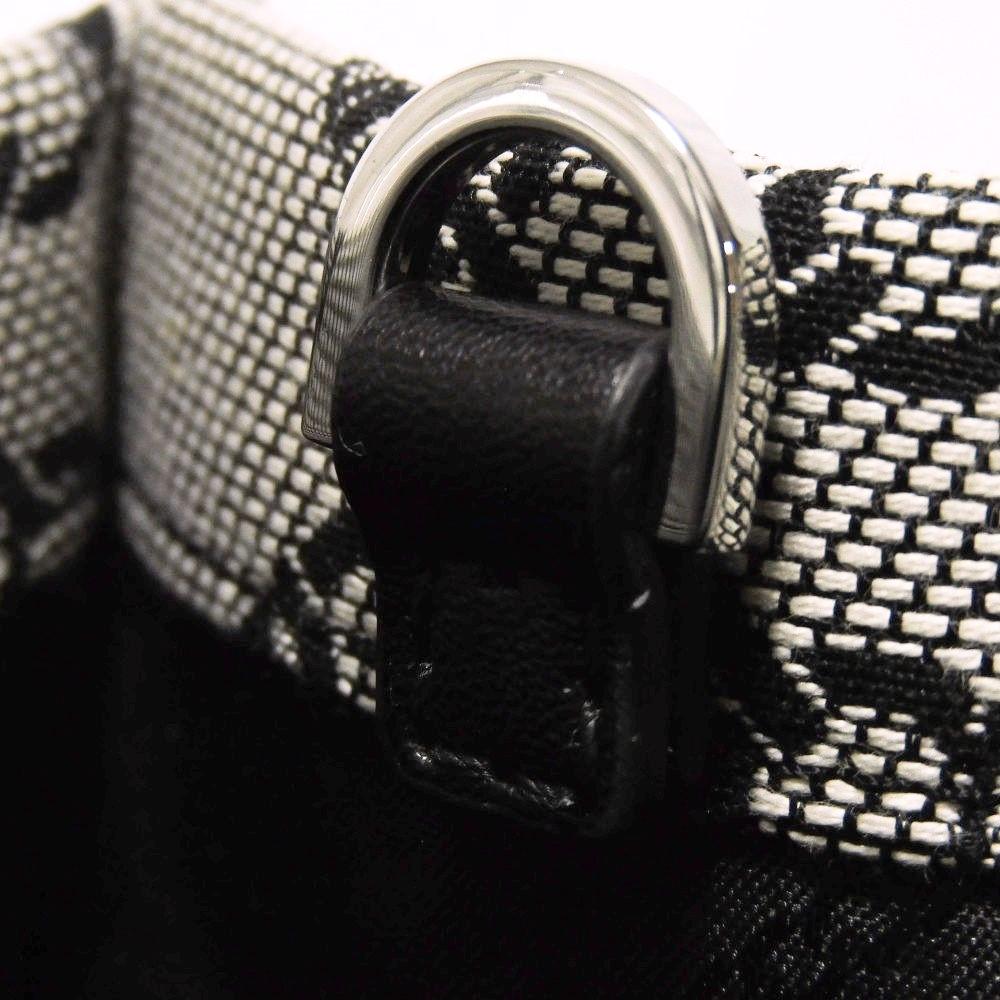 Used 11974 Gigi Empire Logo Large Tote 30S3G3GT3J 7924 Black 2-Way Shoulder Bag MK Jacquard Natural Unisex from Japan