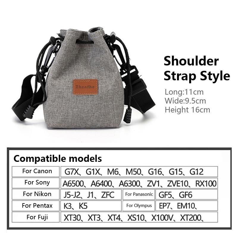 

Camera Bag For Canon Nikon Pentax Fuji Travel Outdoor Single Shoulder Bag Dslr Storage Bag Drawstring Stitching Lens Pouch