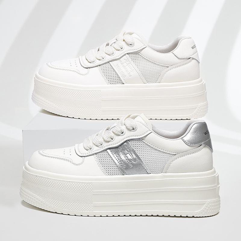 Spring new thick-soled leather little white shoes women's breathable casual retro non-slip versatile muffin board shoes women's shoes