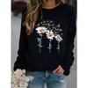 Women's Printed Round Neck Sweatshirt, European American Style 2025