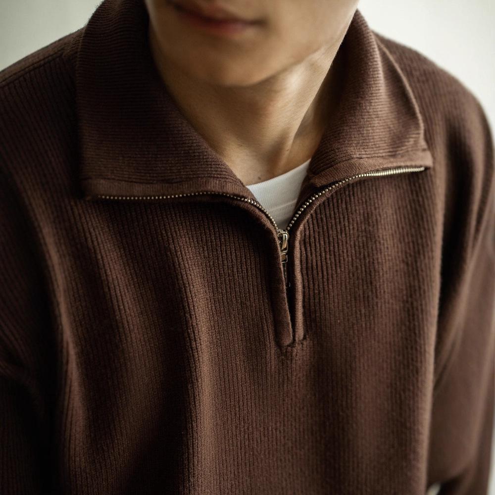 Men's 2025 Autumn/Winter Half-Zip Stand Collar Knit Sweater