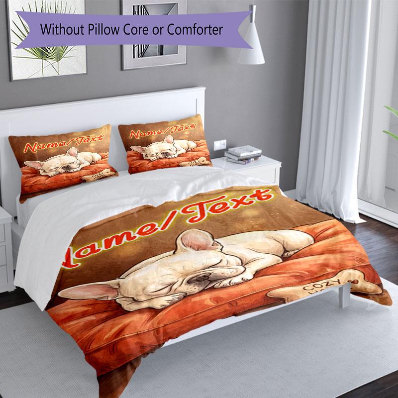 3PC Custom Name Cozy Home Pet Rest Bedding Set Printed  Bedding Set Duvet Cover Closure Includes 1 Duvet Cover & 28 Pillowcases for Bedroom