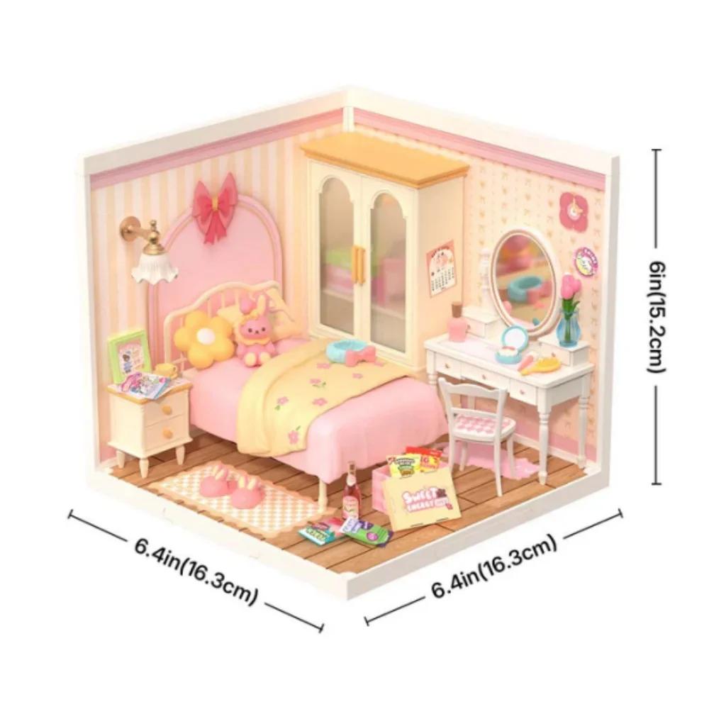 Robotime Lovely Pink Bedroom - DW016 - Rolife Super Store Series - Bouwpakket - Knutselen - Miniatuur - Modelbouw