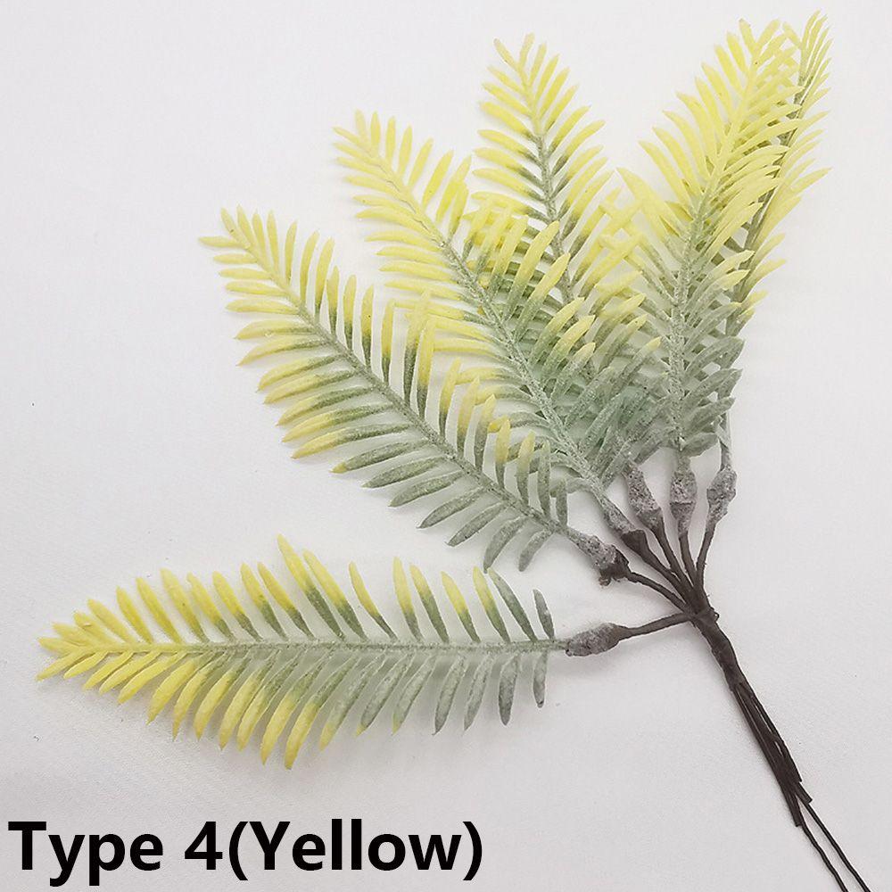 6PCS/Bundle DIY Xmas Ornament Home Decor Pine Artificial Flowers Simulation Plants Faux Grass
