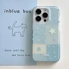 

INS Korean Blue Star Phone Case for Xiaomi Redmi 15 15C 14C 13 13C 12 A3 A2 A1 10 10C 9 9A 9C 8 K60 K40 Plus Ultra 4G 5G Cover Redmi 12 4G